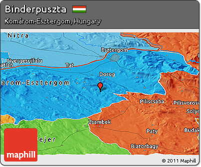 Political Panoramic Map of Binderpuszta