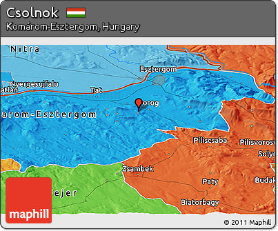 Political Panoramic Map of Csolnok