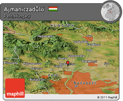 Satellite Panoramic Map of Ajmaniczadůlő