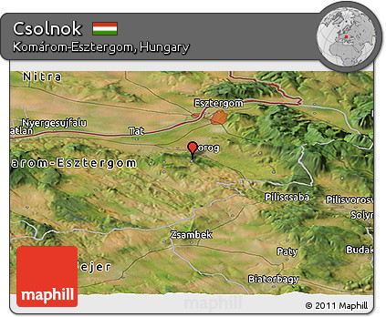 Satellite Panoramic Map of Csolnok