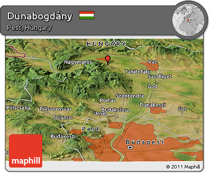 Satellite Panoramic Map of Dunabogdány
