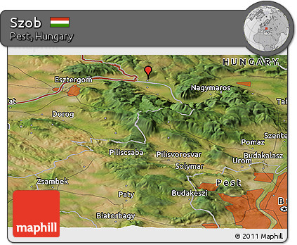 Satellite Panoramic Map of Szob