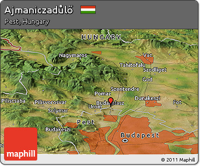 Satellite Panoramic Map of Ajmaniczadůlő