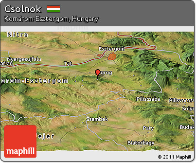 Satellite Panoramic Map of Csolnok