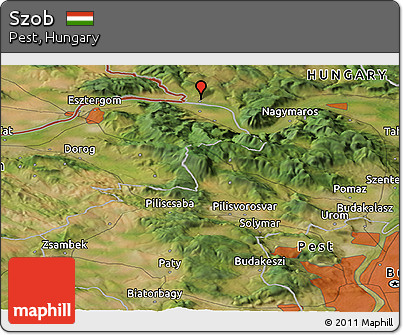 Satellite Panoramic Map of Szob
