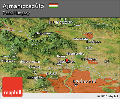 Satellite Panoramic Map of Ajmaniczadůlő