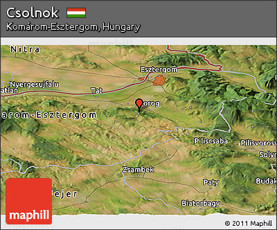 Satellite Panoramic Map of Csolnok