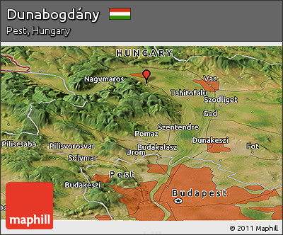 Satellite Panoramic Map of Dunabogdány