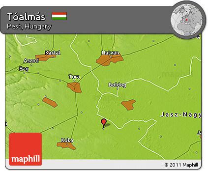 Physical 3D Map of Tóalmás