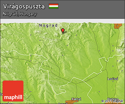 Physical 3D Map of Virágospuszta
