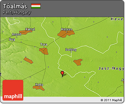 Physical 3D Map of Tóalmás