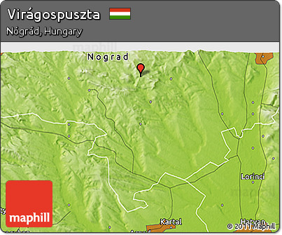 Physical 3D Map of Virágospuszta