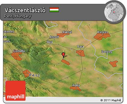 Satellite 3D Map of Vácszentlászló