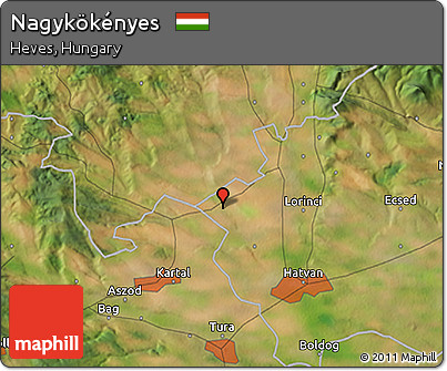Satellite 3D Map of Nagykökényes