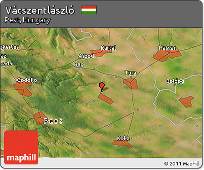 Satellite 3D Map of Vácszentlászló
