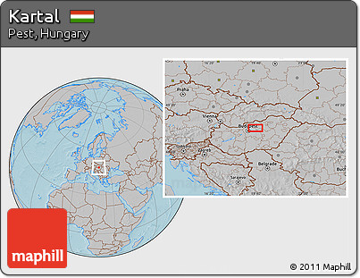 Gray Location Map of Kartal, hill shading