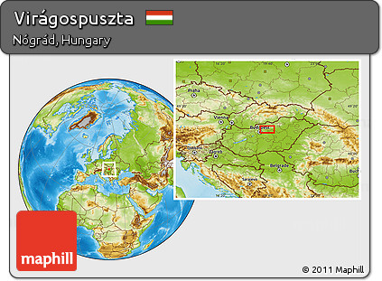 Physical Location Map of Virágospuszta
