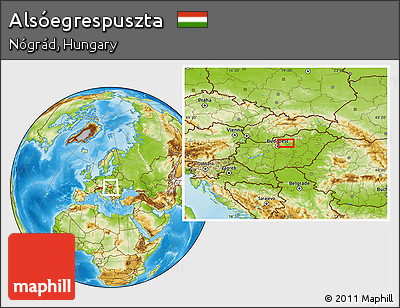 Physical Location Map of Alsóegrespuszta