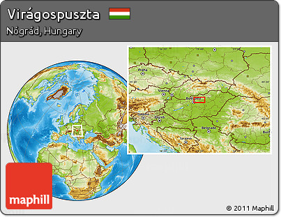 Physical Location Map of Virágospuszta
