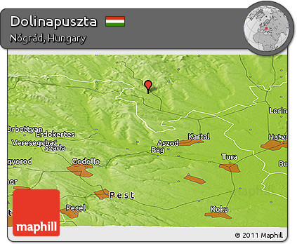 Physical Panoramic Map of Dolinapuszta