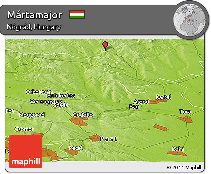 Physical Panoramic Map of Mártamajor