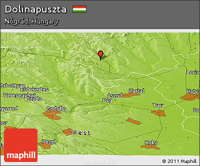 Physical Panoramic Map of Dolinapuszta