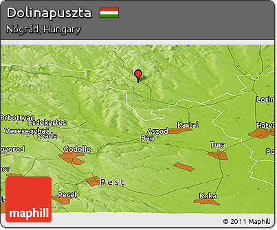 Physical Panoramic Map of Dolinapuszta