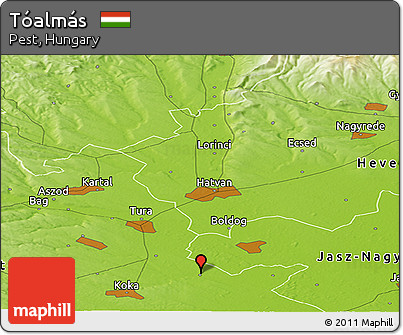 Physical Panoramic Map of Tóalmás
