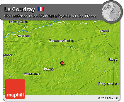 Physical 3D Map of Le Coudray