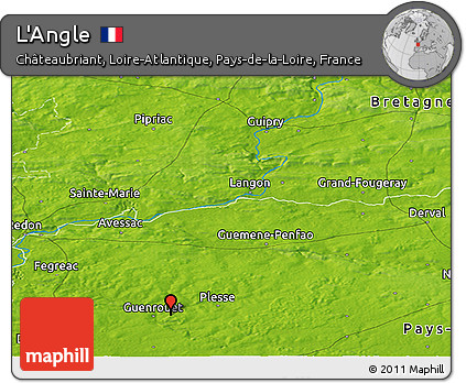 Physical Panoramic Map of L'Angle