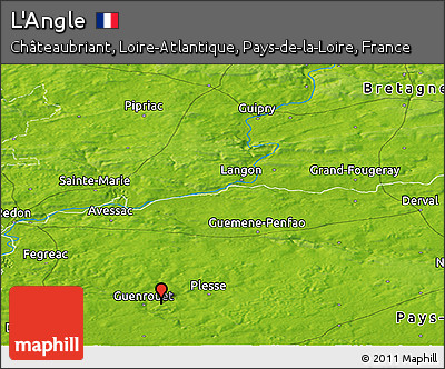 Physical Panoramic Map of L'Angle