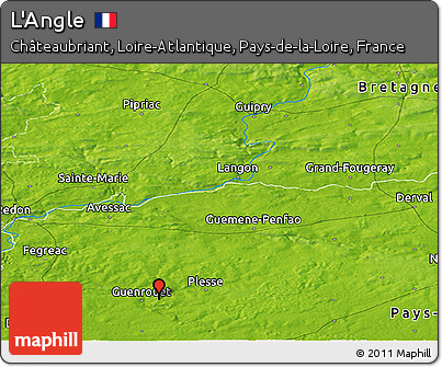 Physical Panoramic Map of L'Angle