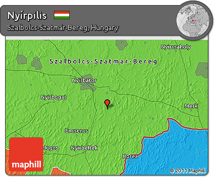 Political 3D Map of Nyírpilis