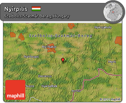 Satellite 3D Map of Nyírpilis