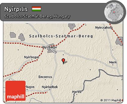 Shaded Relief 3D Map of Nyírpilis