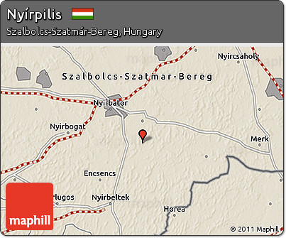 Shaded Relief 3D Map of Nyírpilis
