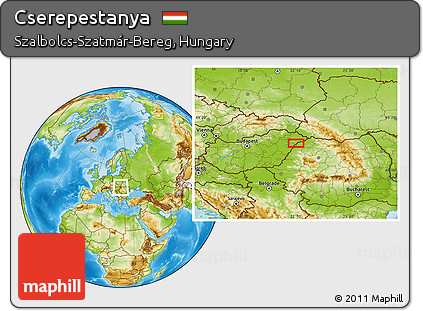 Physical Location Map of Cserepestanya