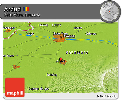 Physical Panoramic Map of Ardud