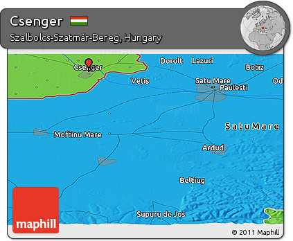 Political Panoramic Map of Csenger