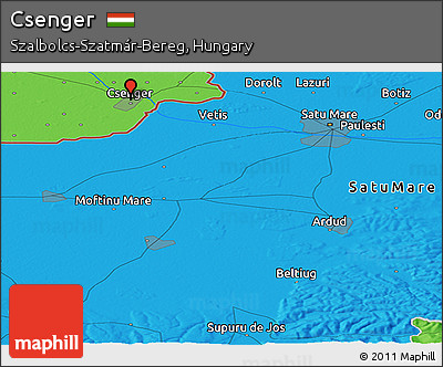 Political Panoramic Map of Csenger