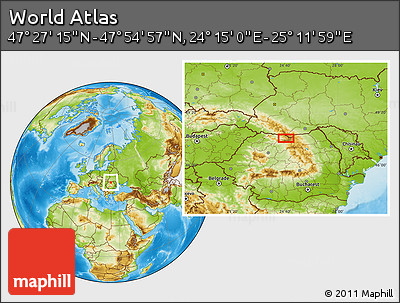 Physical Location Map of the Area around 47° 41' 6" N, 24° 43' 30" E