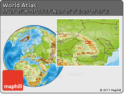 Physical Location Map of the Area around 47° 41' 6" N, 24° 43' 30" E