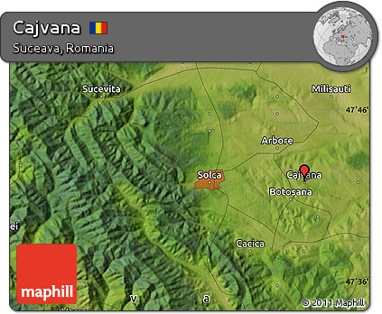Satellite Map of Cajvana