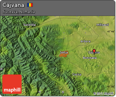 Satellite Map of Cajvana