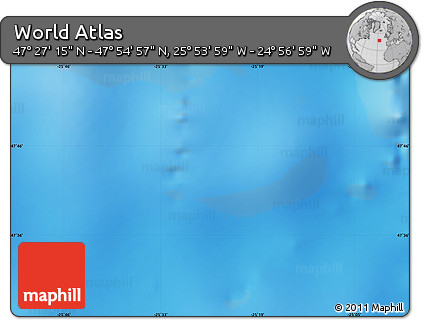 Shaded Relief Map of the Area around 47° 41' 6" N, 25° 25' 29" W