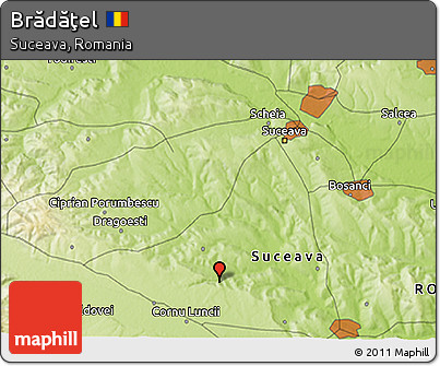 Physical 3D Map of Brădăţel