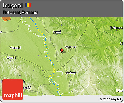 Physical 3D Map of Icuşeni