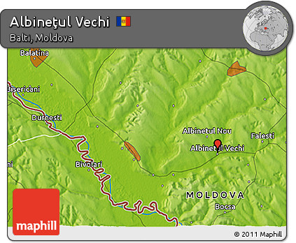 Physical 3D Map of Albineţul Vechi