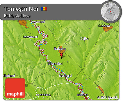 Physical 3D Map of Tomeştii Noi