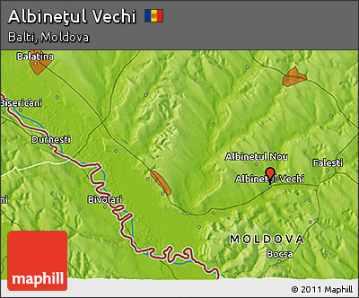Physical 3D Map of Albineţul Vechi